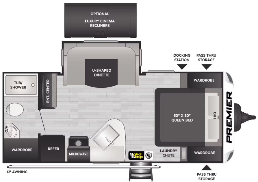 2022 KEYSTONE PREMIER 19FBPR, , floor-plans-day image number 0